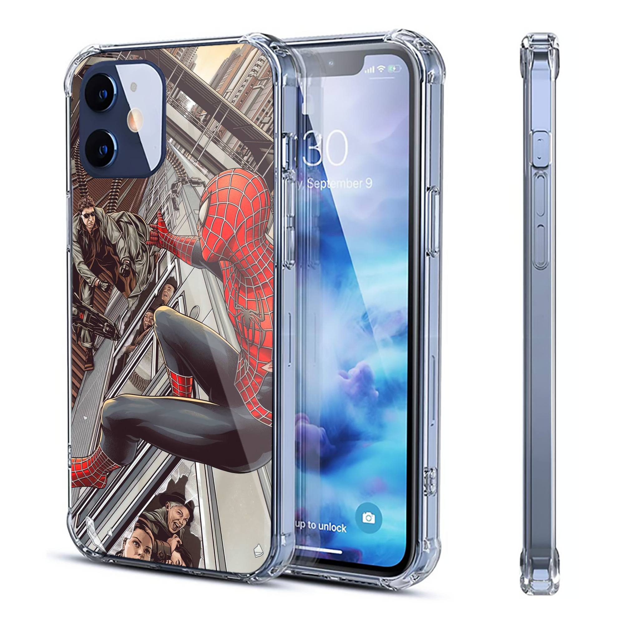 （画像用） Spider Man スパイダーマン 【iPhone 12シリーズ対応】透明スマホケース（クリアソフトケース）
